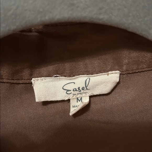 Easel Brown Animal Print Blouse - Picture 2 of 5